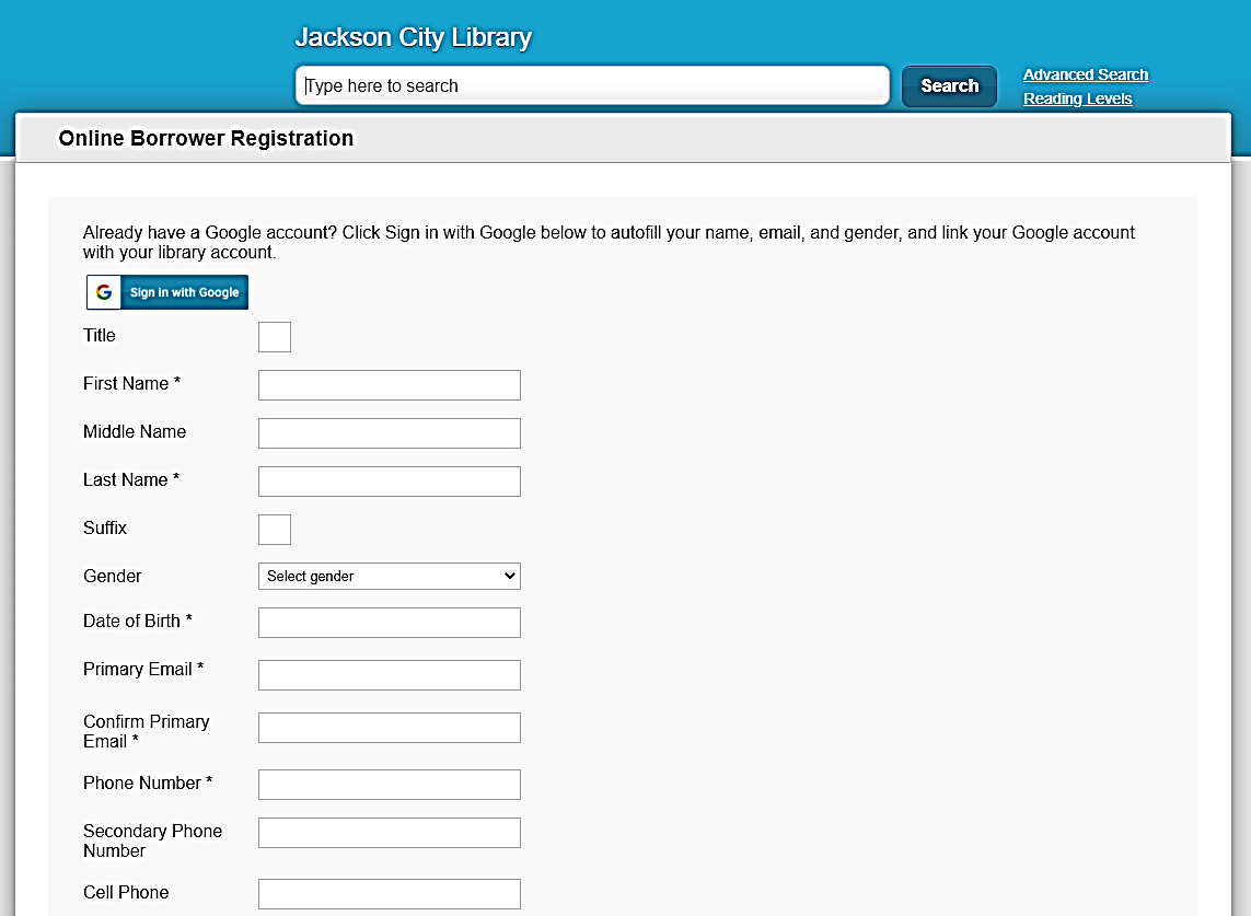 How to Register for a Library Card Online Jackson City Library